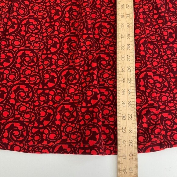 Lands End Fit Flare Dress Faux Wrap 3/4 Sleeves Knee Length Red Size 18 - Picture 9 of 10